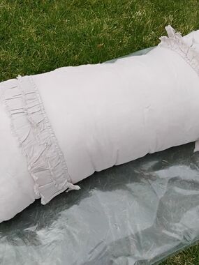 Wamsutta White Ruffled Bolster Pillow